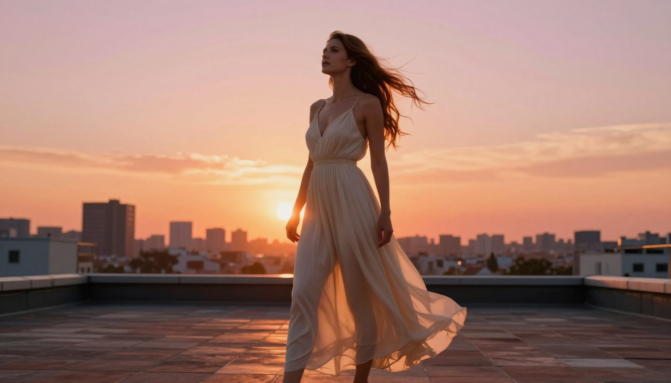 Low-angle golden hour portrait