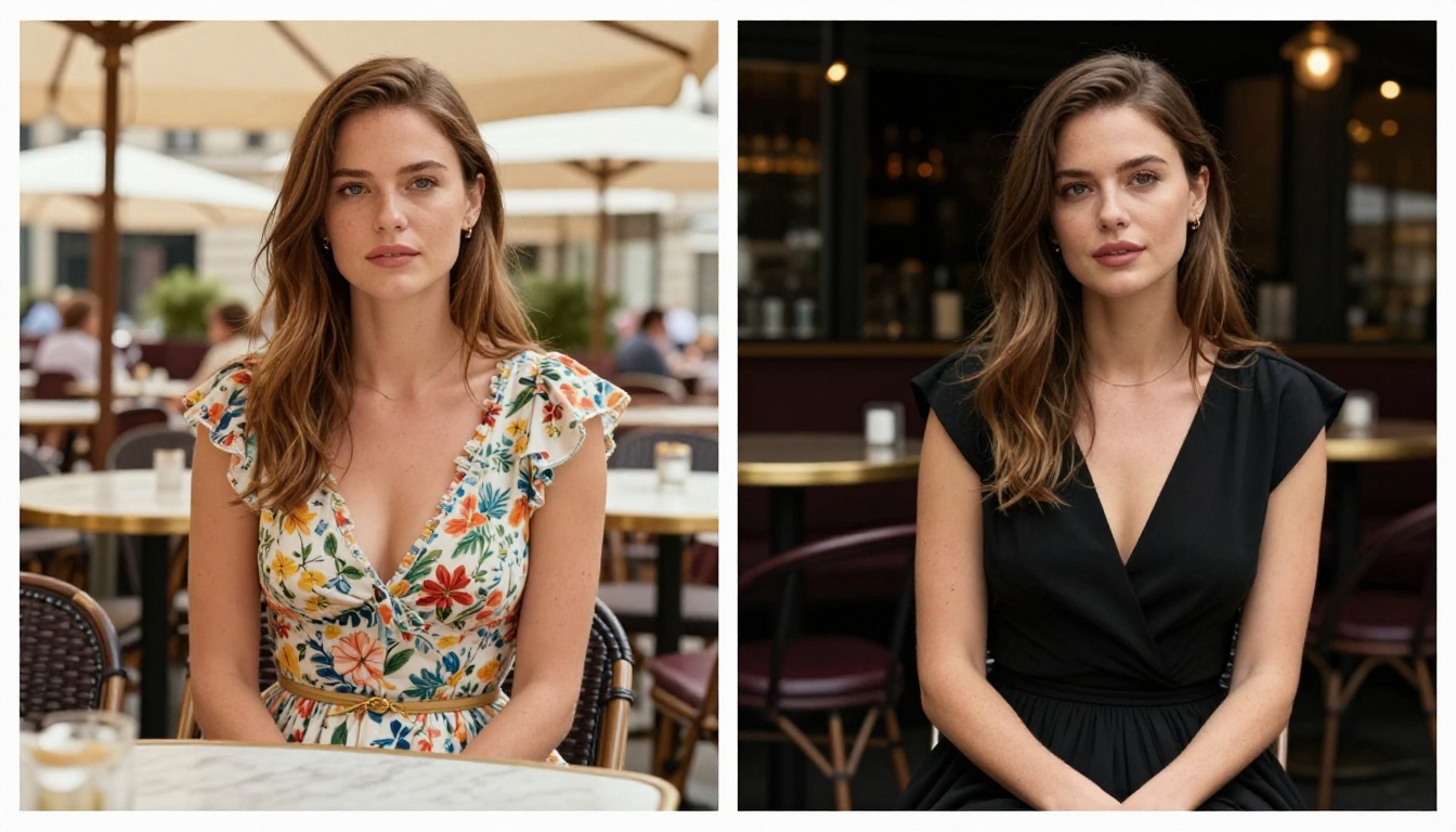 Character consistency comparison two shots Character consistency comparison two shots