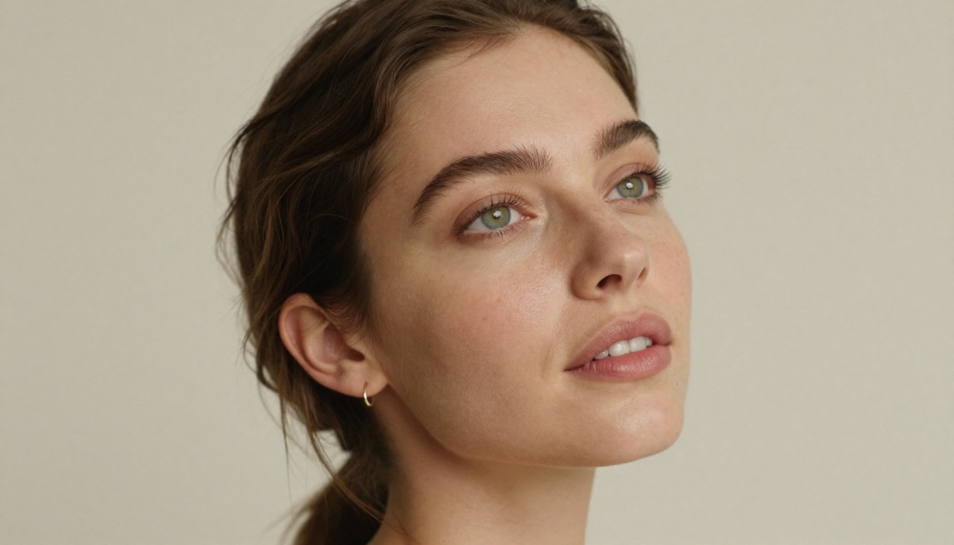 Close-up photorealistic portrait, natural studio lighting 85mm