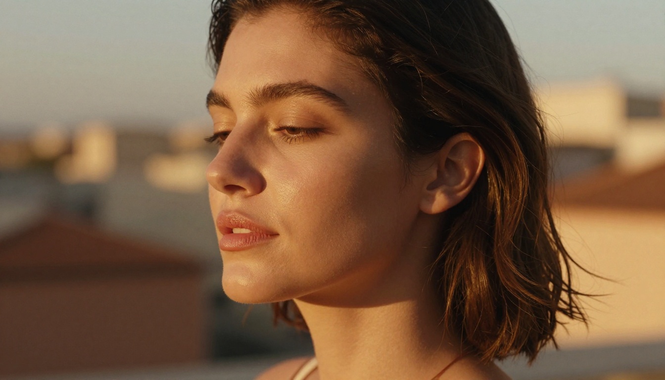 Close-up portrait in golden afternoon light