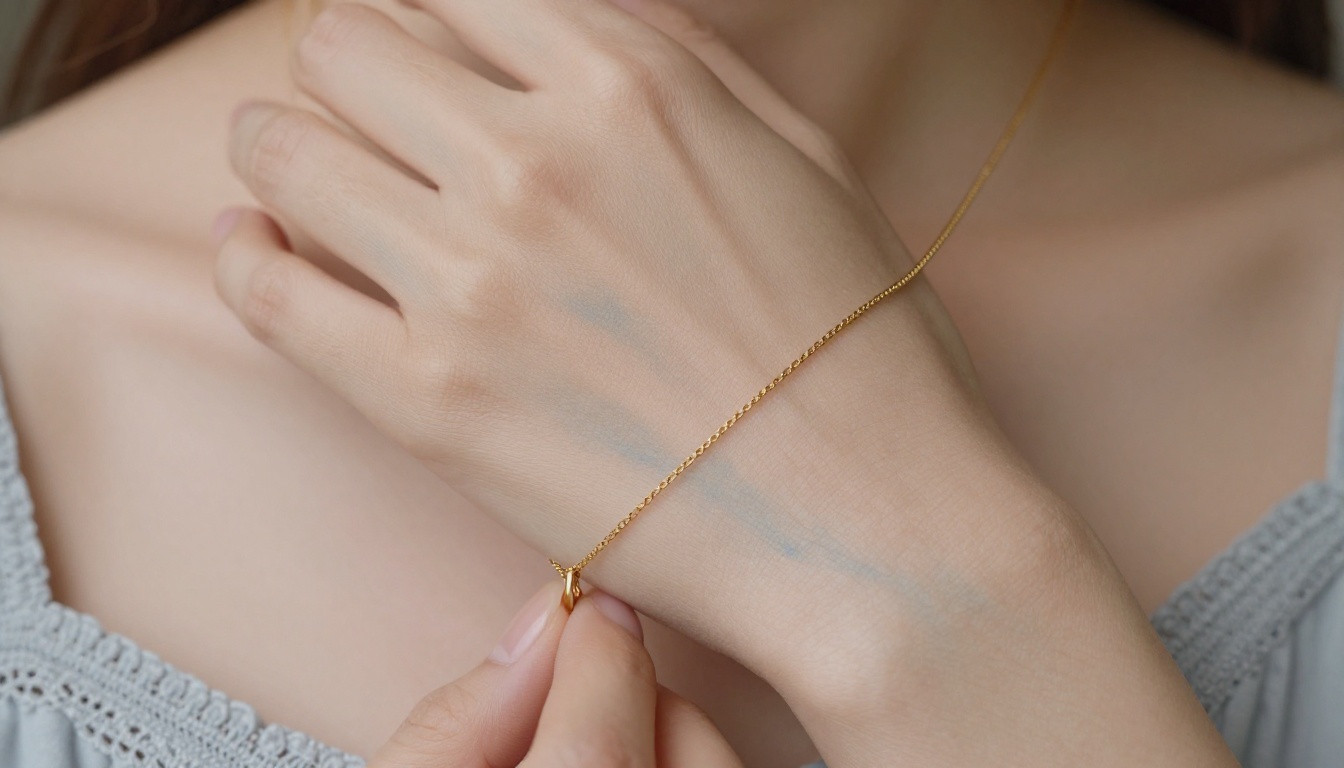 Macro close-up of woman's hands and collarbone jewelry photorealistic Macro close-up of woman's hands and collarbone jewelry photorealistic