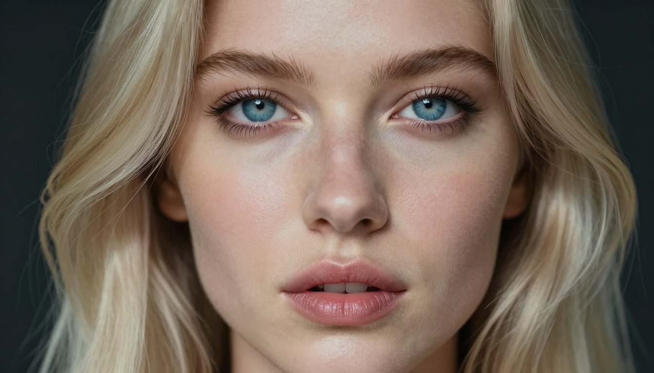 Extreme close-up portrait with dramatic Rembrandt lighting, Pony Diffusion V6 style