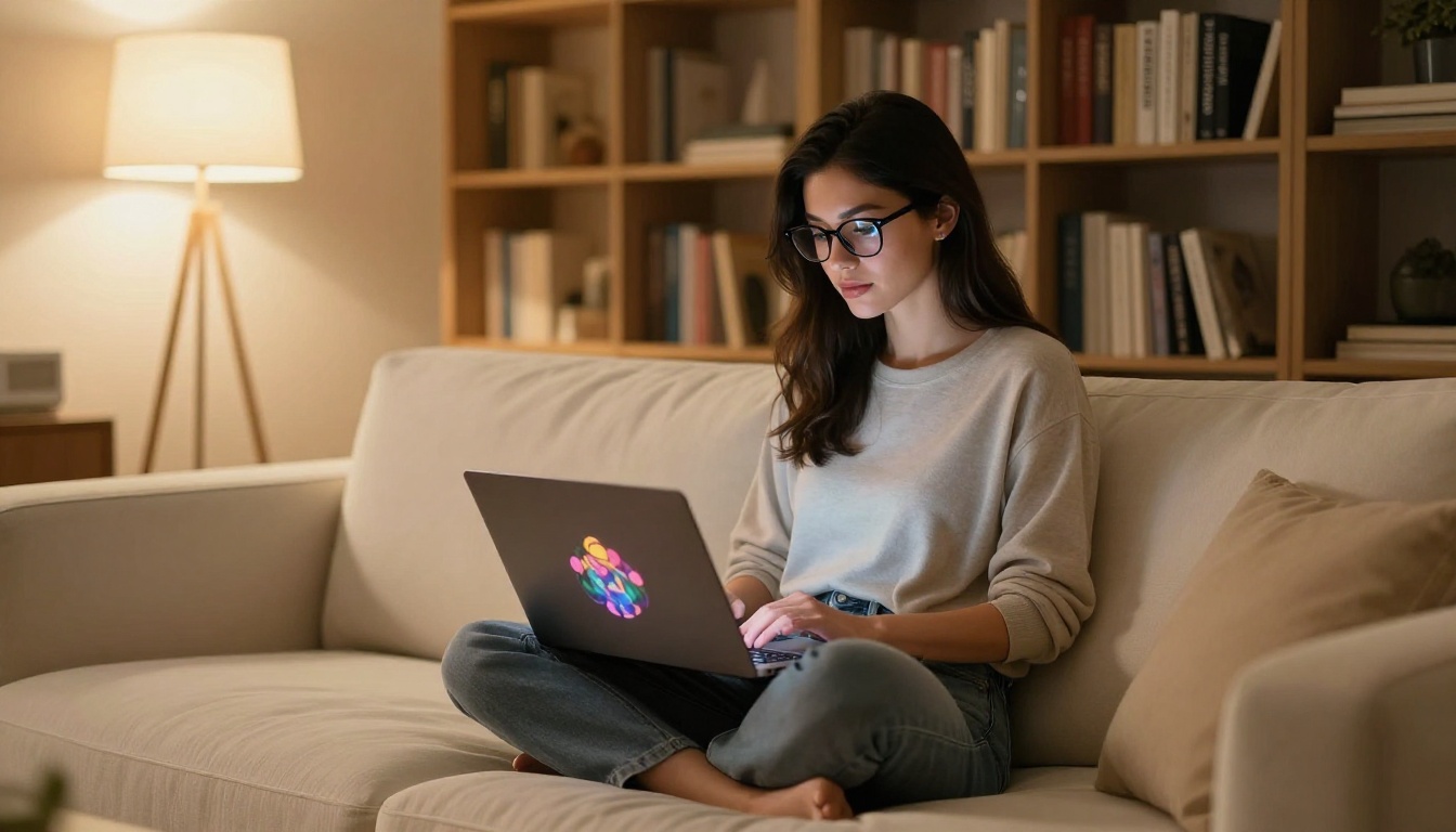 Woman Working with Laptop