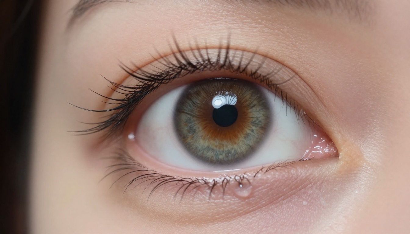 Extreme close-up macro of a woman's eye, fine detail and texture