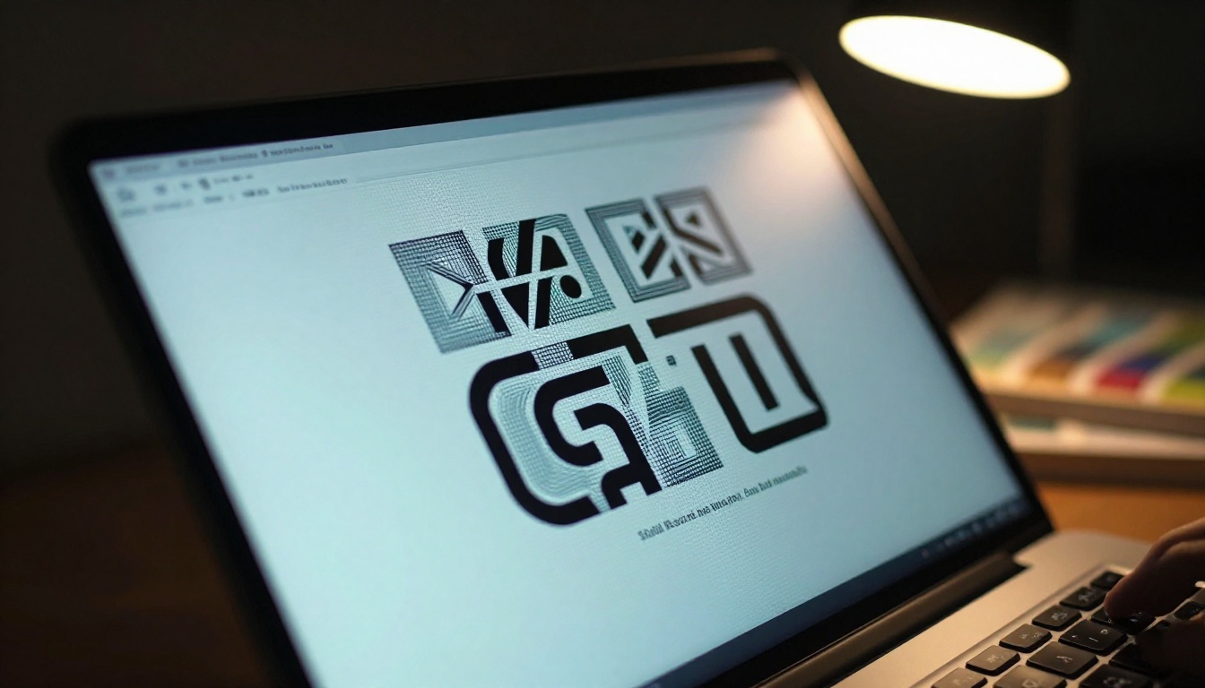 Designer exploring AI logo concepts on dual monitors