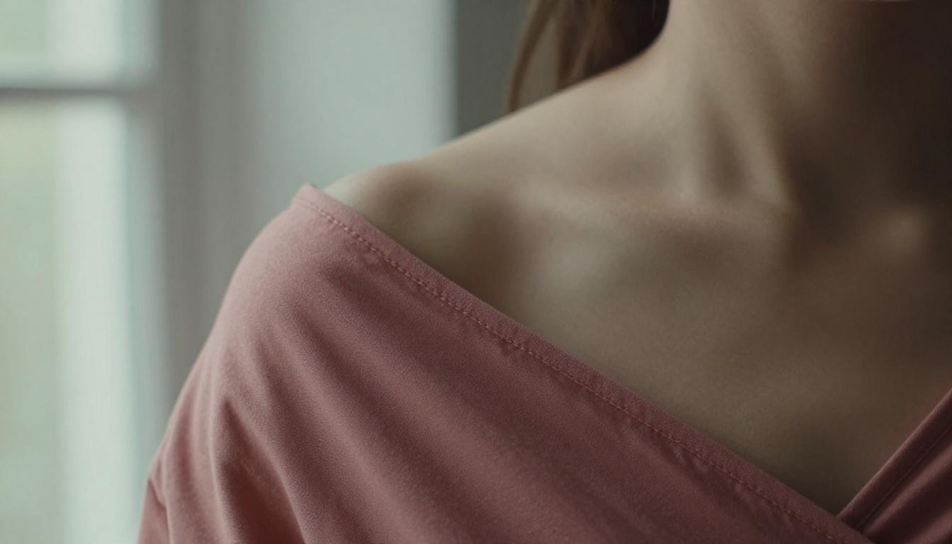Shoulder and collarbone detail close-up