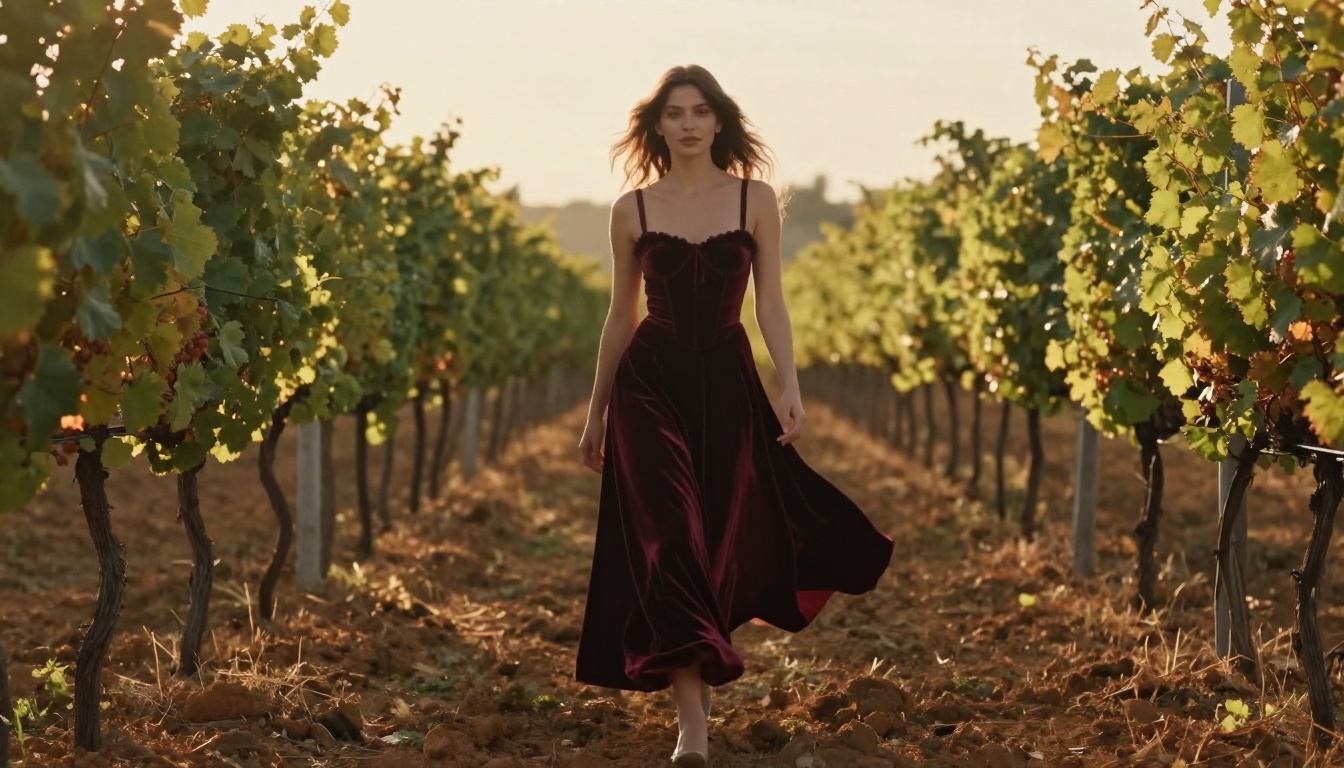 Tuscan vineyard golden hour walk Tuscan vineyard golden hour walk