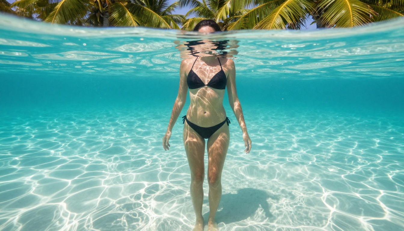 Caribbean water photorealistic portrait