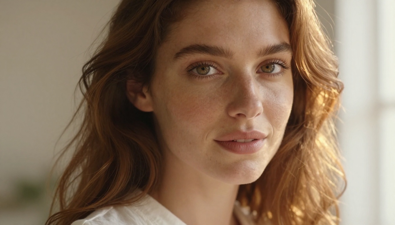 Close-up beauty portrait natural morning light Close-up beauty portrait natural morning light