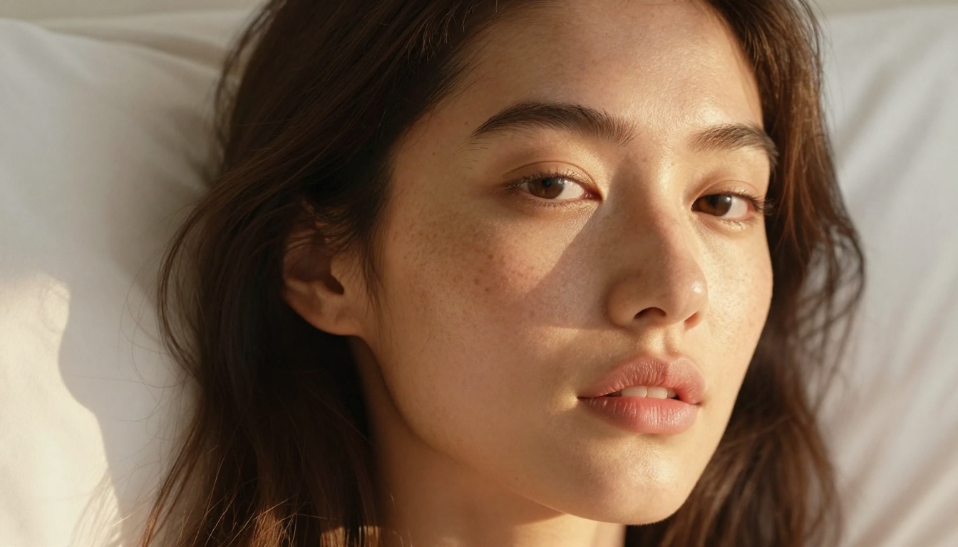 Close-up beauty portrait natural morning light Close-up beauty portrait natural morning light