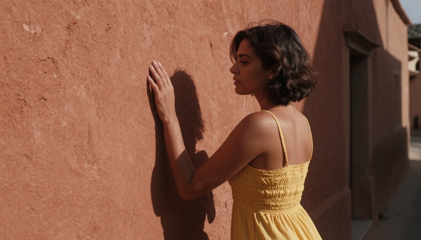 Mediterranean alley shot demonstrating character detail under harsh directional sunlight