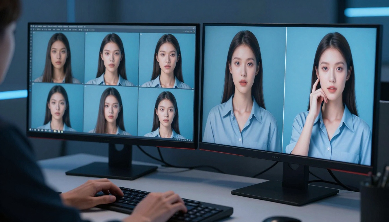 Monitor comparison showing consistent vs inconsistent character frames Monitor comparison showing consistent vs inconsistent character frames