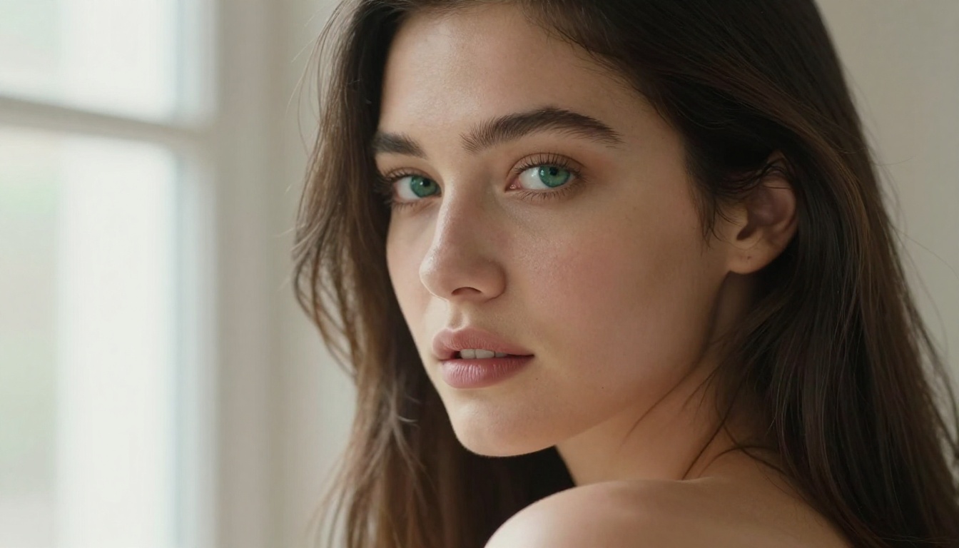 Ultra-realistic close-up portrait showing skin texture detail