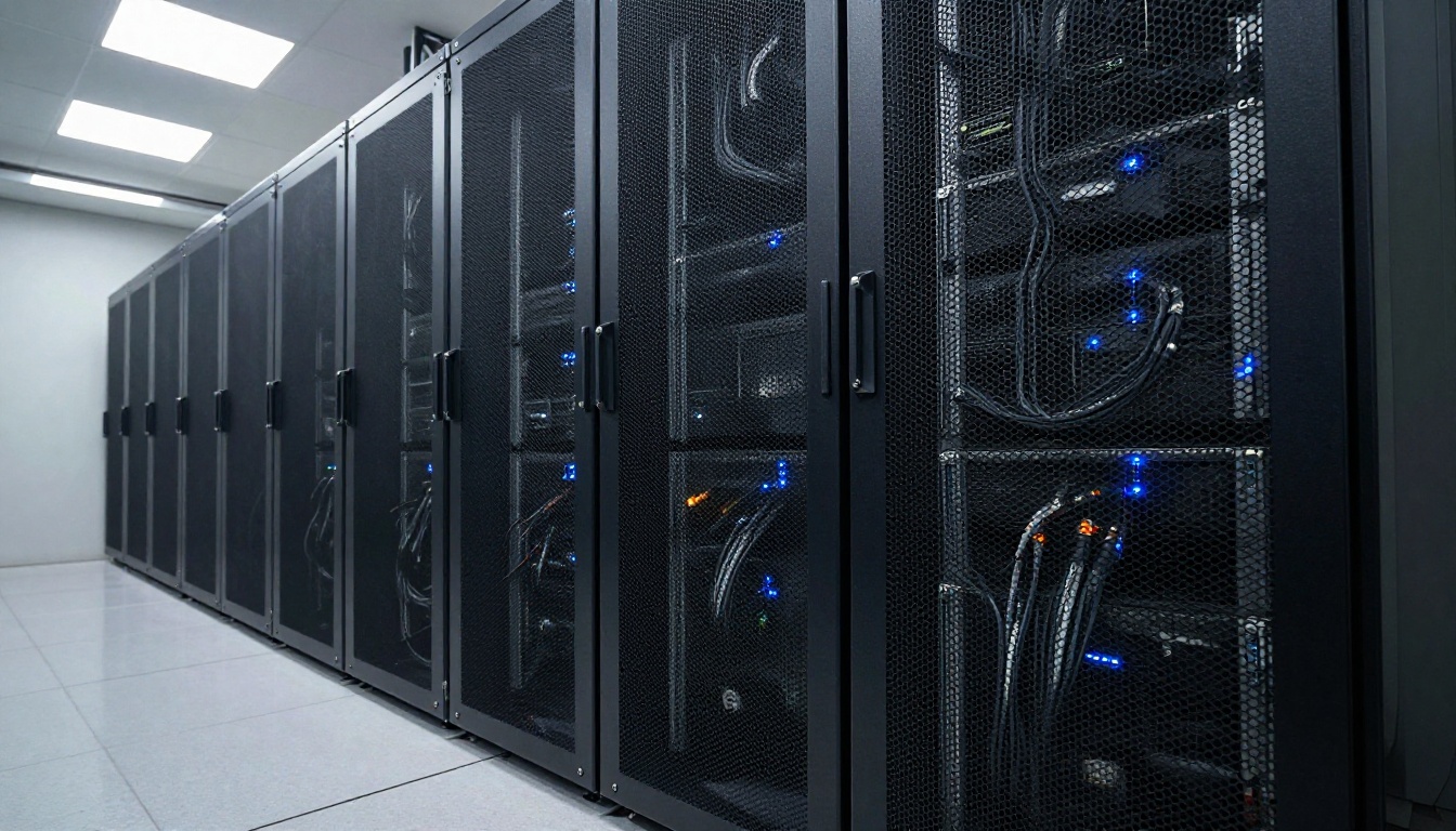 GPU server rack with dense cable management
