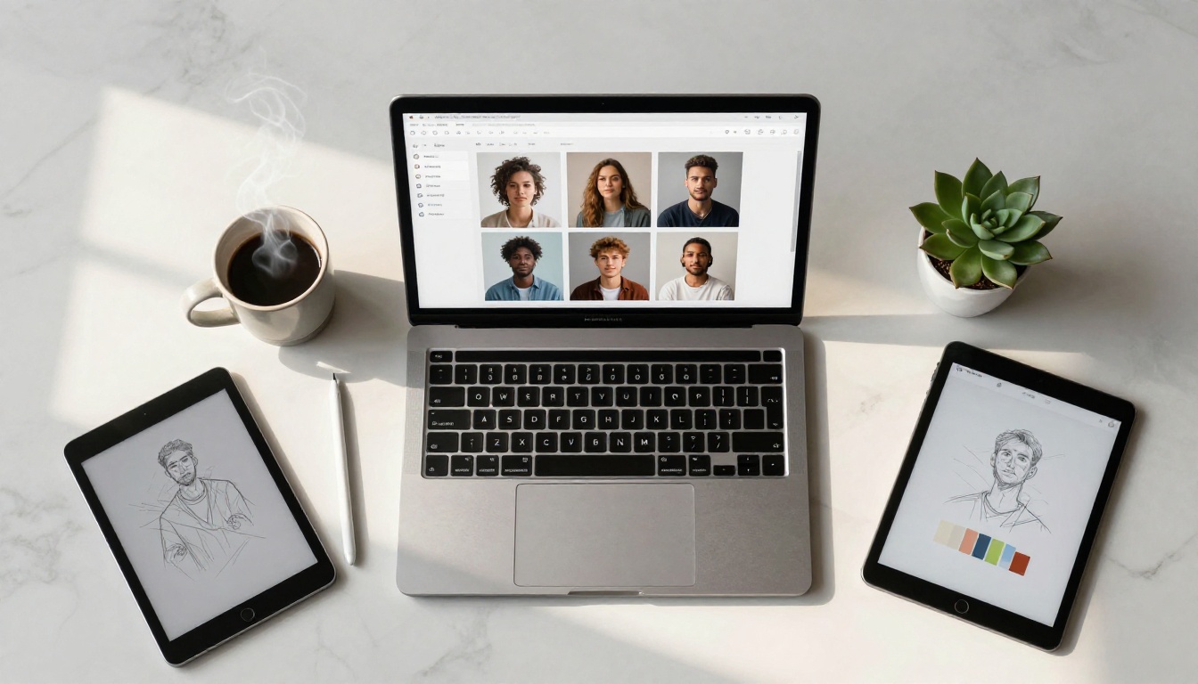 AI creative workspace with generation interface AI creative workspace with generation interface