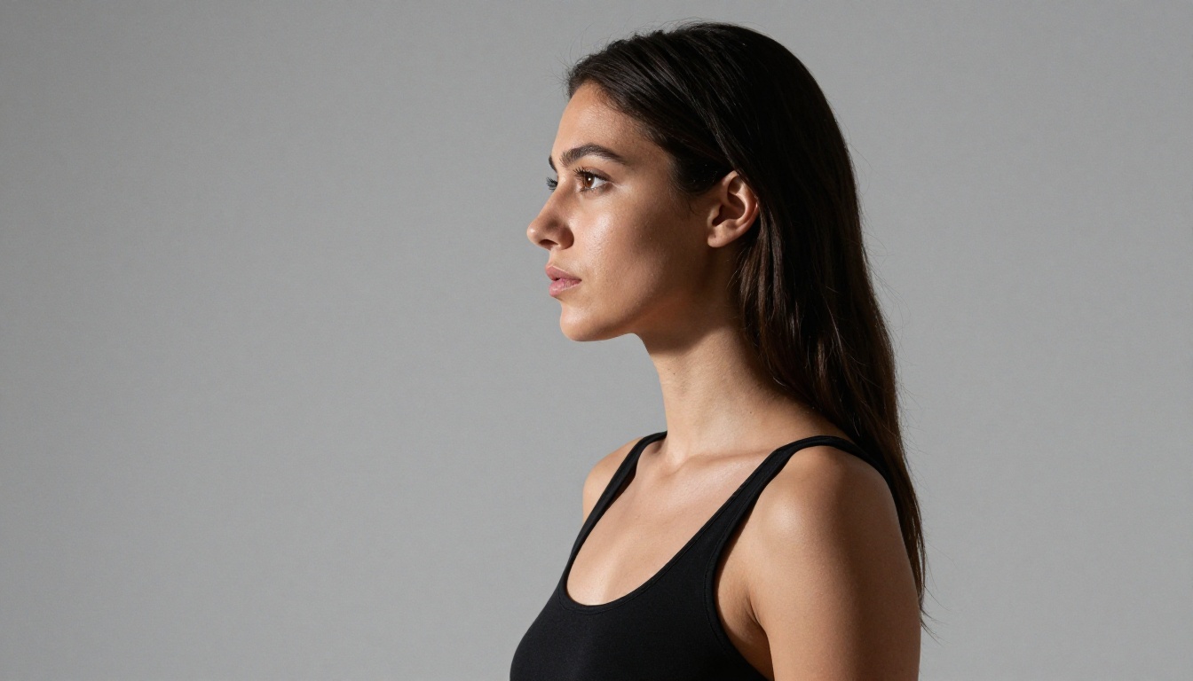 Side profile portrait with dramatic Rembrandt lighting