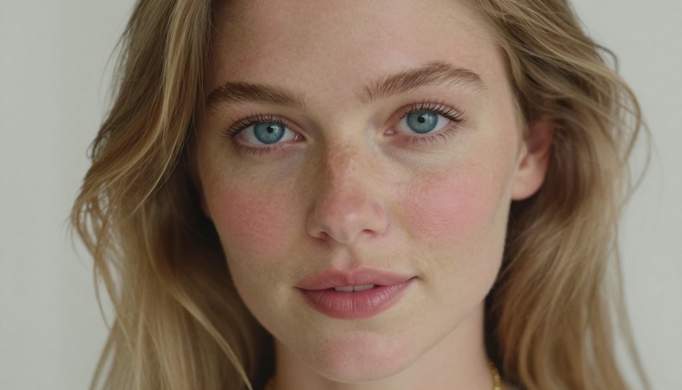Close-up beauty portrait with natural window light