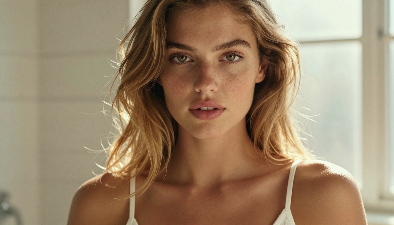 AI portrait close-up with natural lighting and beauty photography aesthetic AI portrait close-up with natural lighting and beauty photography aesthetic
