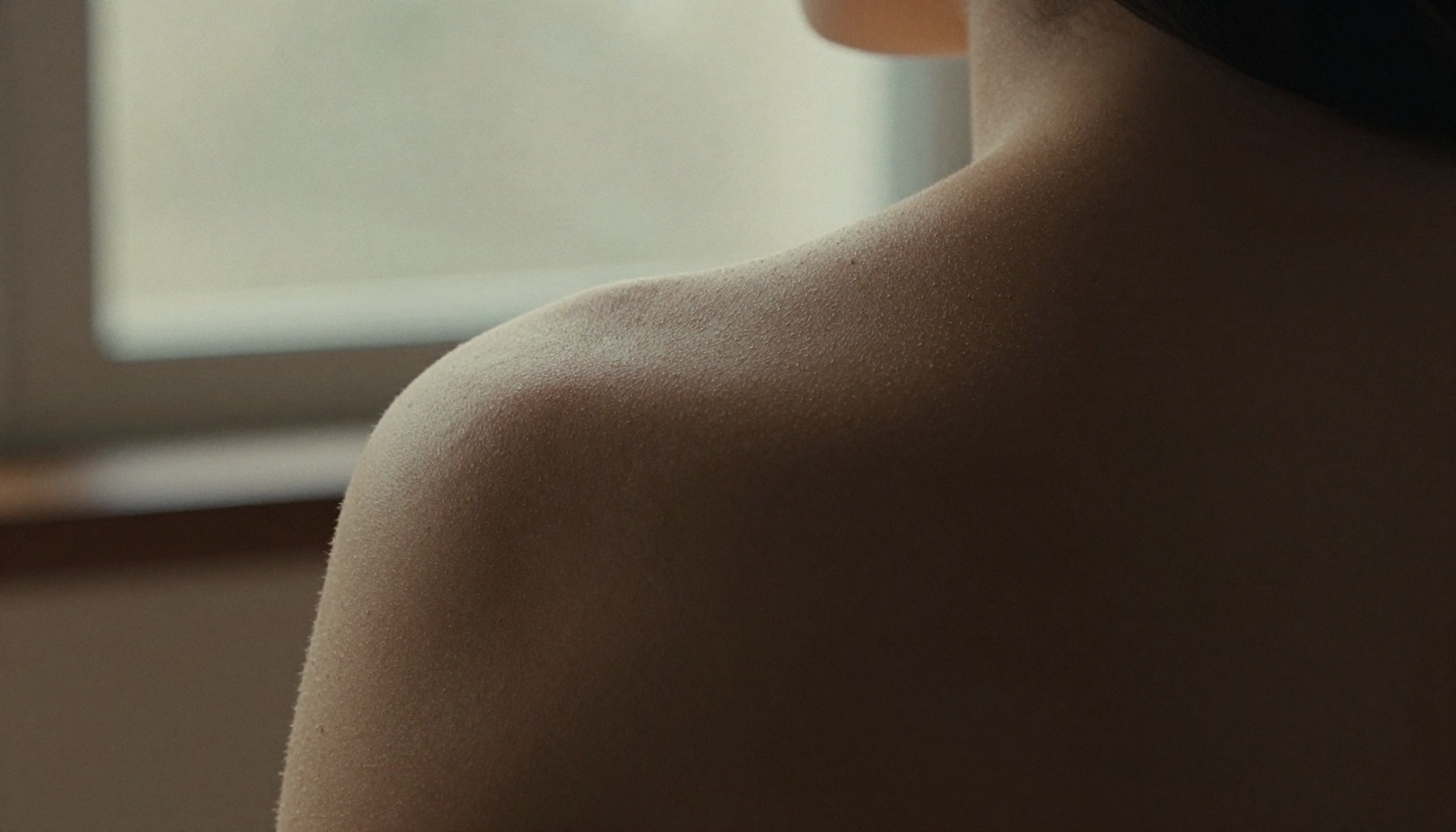Fine art back portrait with dramatic chiaroscuro window light