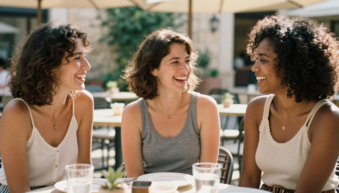 Diverse women of different body types together, showing AI representation across figure variety Diverse women of different body types together, showing AI representation across figure variety