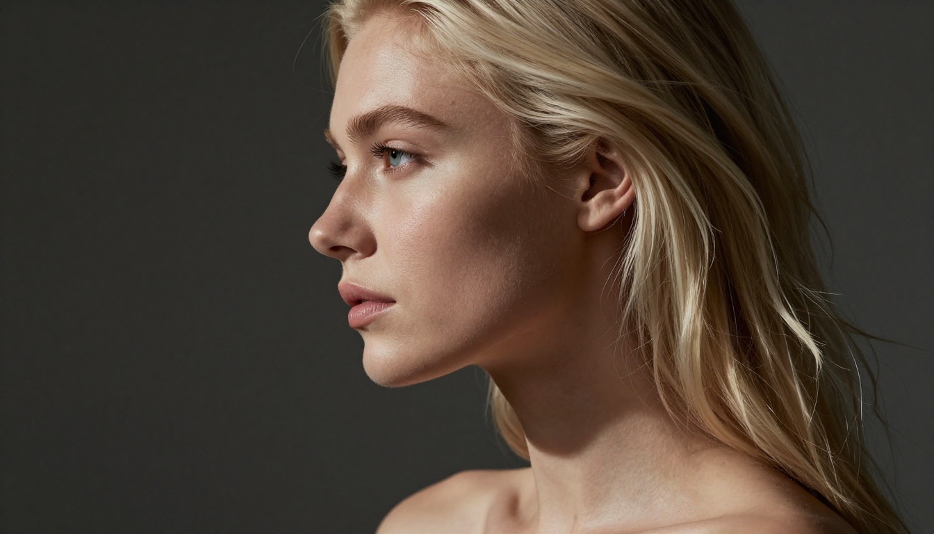 Side profile fine art portrait showing RealVisXL LoRA photorealistic quality
