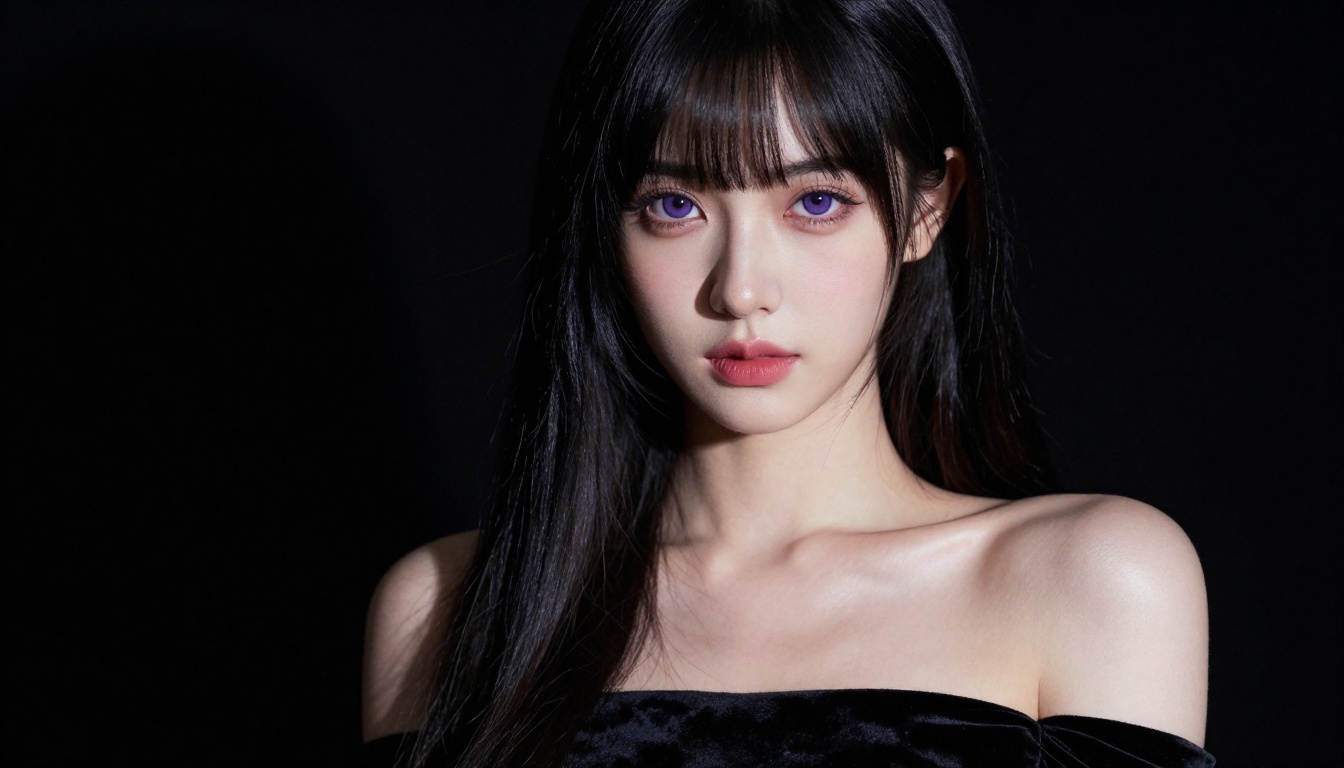 Dramatic studio portrait with dark background showing the quality achievable with AI anime art models