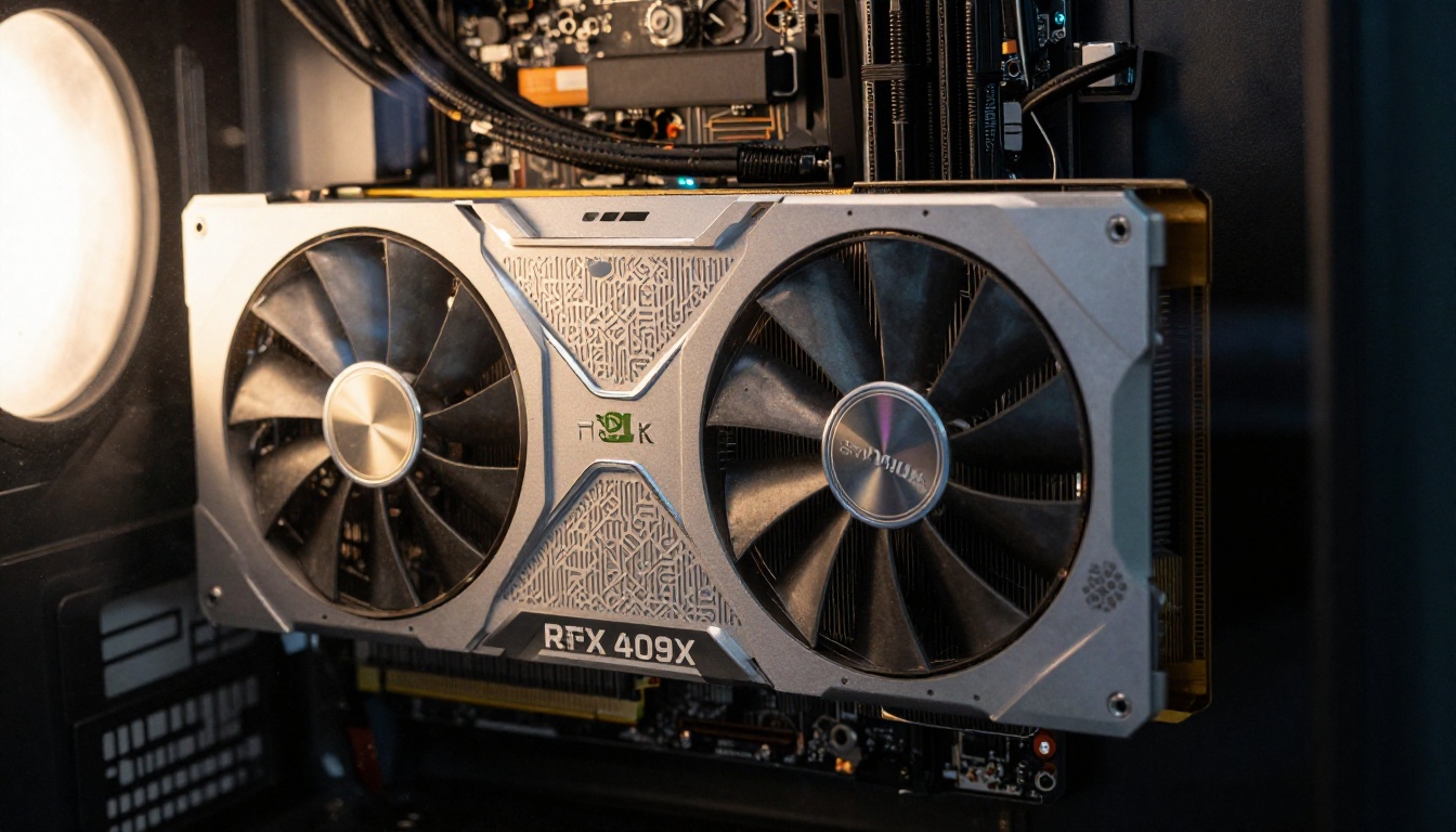 RTX GPU close-up inside high-end PC tower
