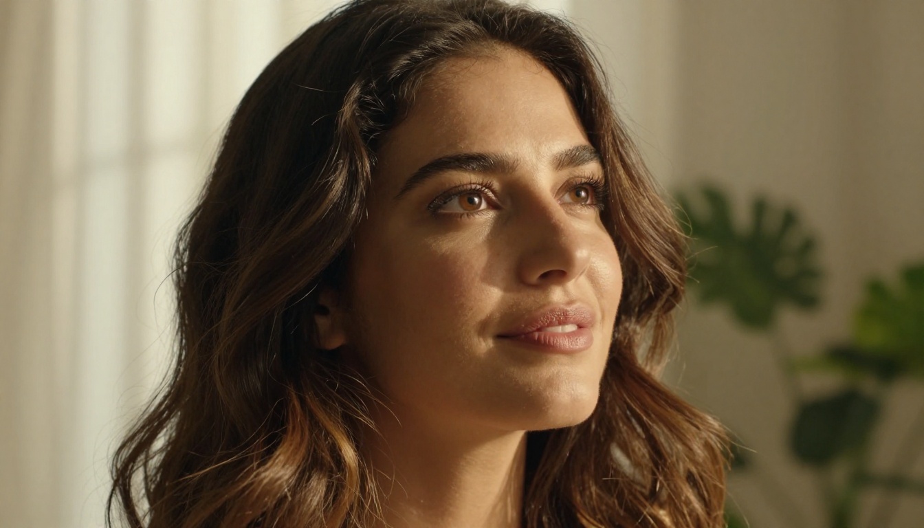 Close-up portrait with natural afternoon light and photorealistic skin texture