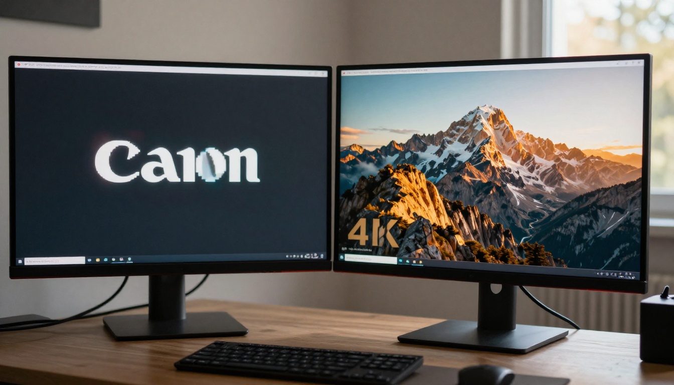 Quality comparison between two screens showing the difference in AI video output quality Quality comparison between two screens showing the difference in AI video output quality