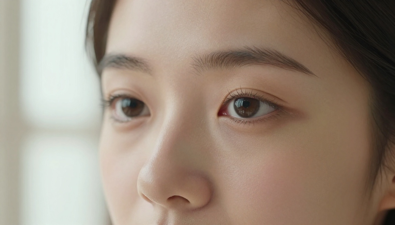 Photorealistic close-up portrait showing skin texture detail Photorealistic close-up portrait showing skin texture detail