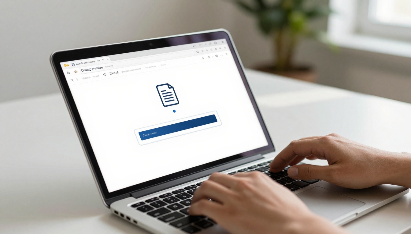 Person uploading PDF document in browser interface