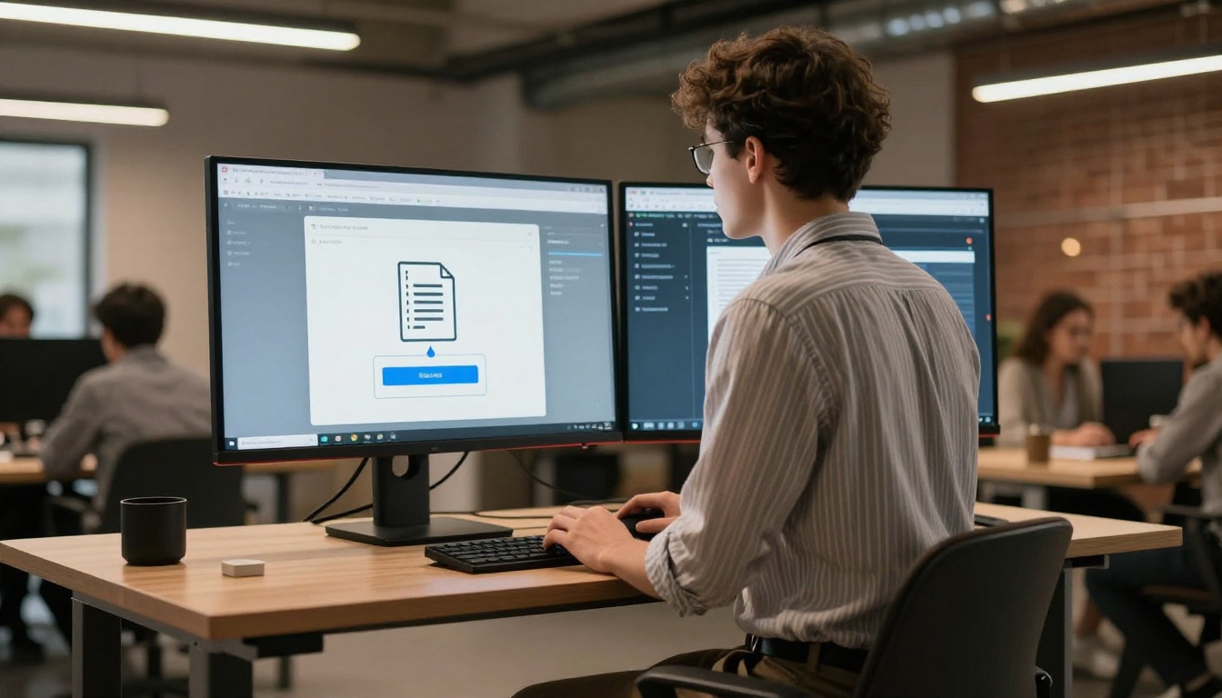 Marketing professional uploading a PDF brochure to a flipbook converter