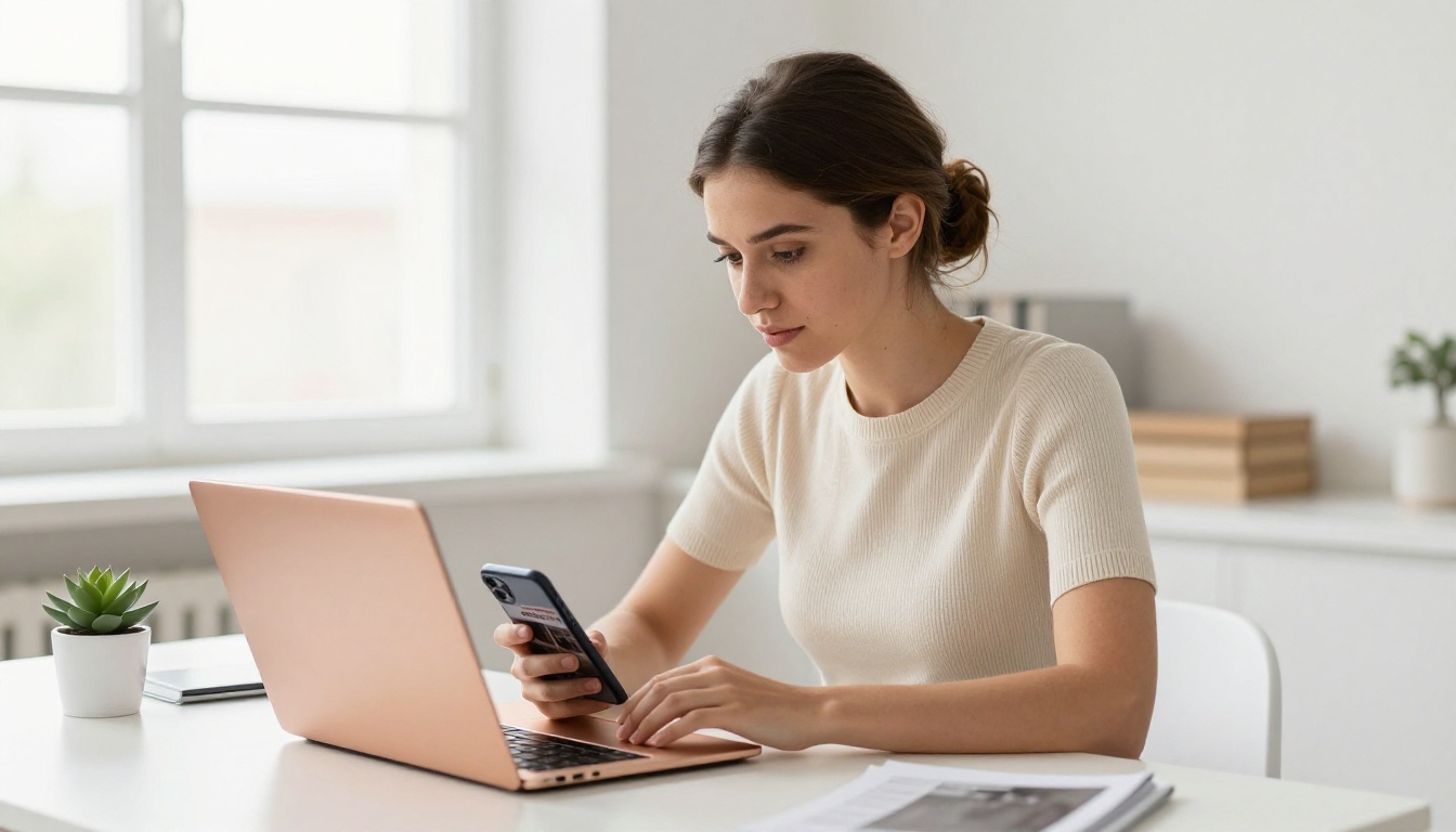 Social media manager sharing a flip magazine across devices