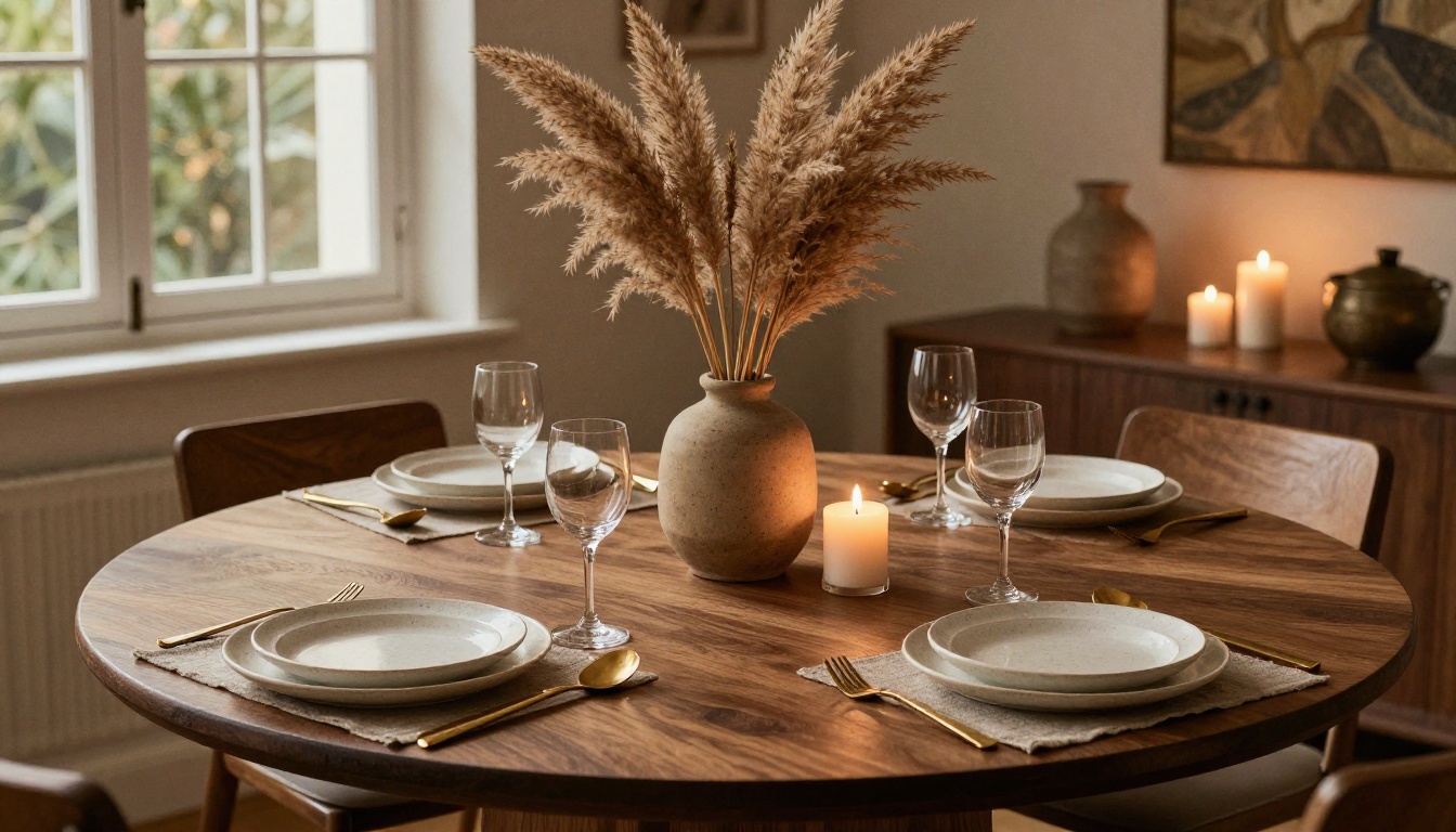 Luxury dining room interior styled for a home decor brand lookbook