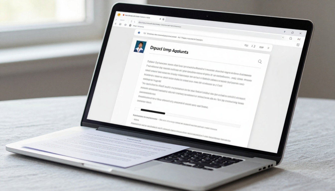 A close-up of a laptop screen showing a PDF file being dragged into an upload zone on a brochure creation platform A close-up of a laptop screen showing a PDF file being dragged into an upload zone on a brochure creation platform