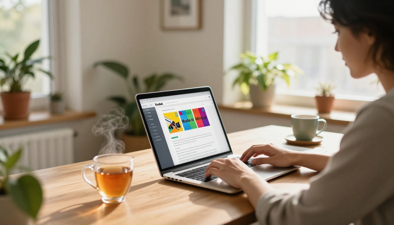 Email marketing specialist working from a home office Email marketing specialist working from a home office