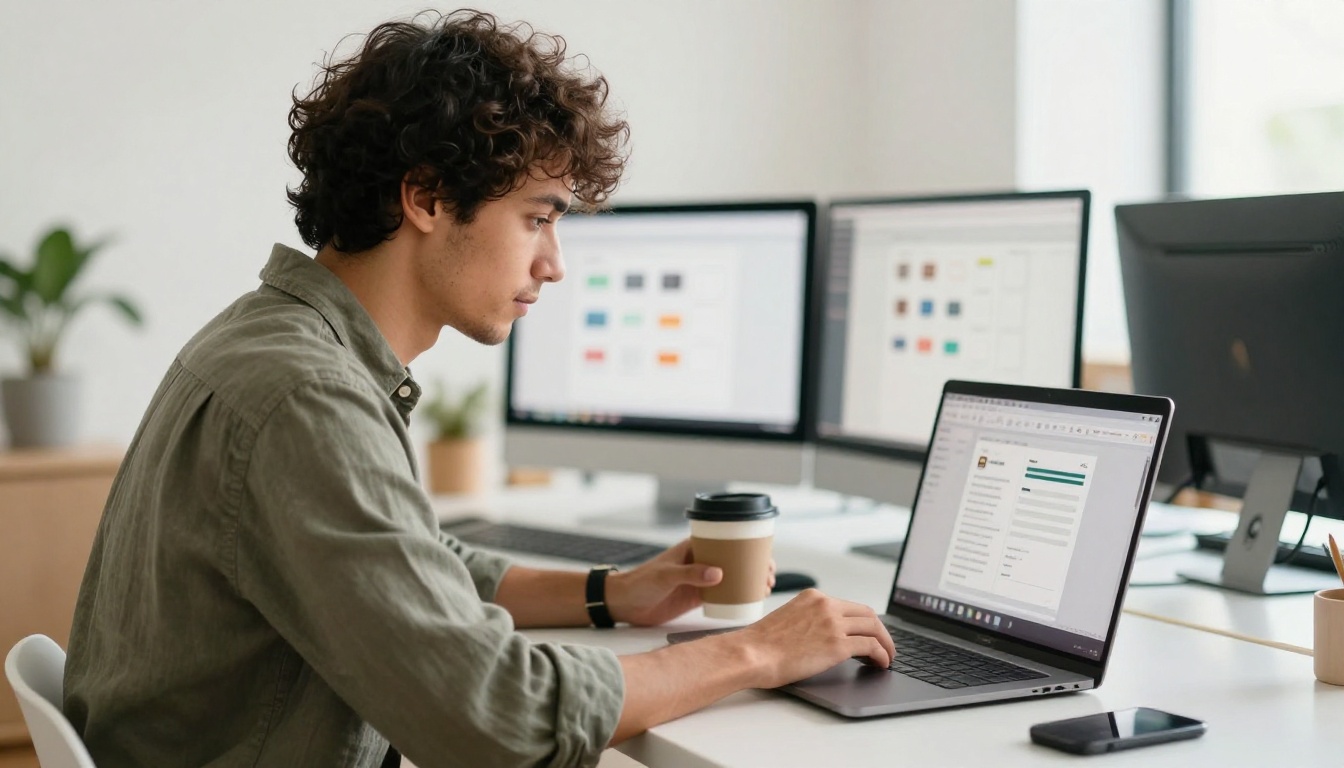 Business owner uploading PDF to digital catalog conversion tool Business owner uploading PDF to digital catalog conversion tool