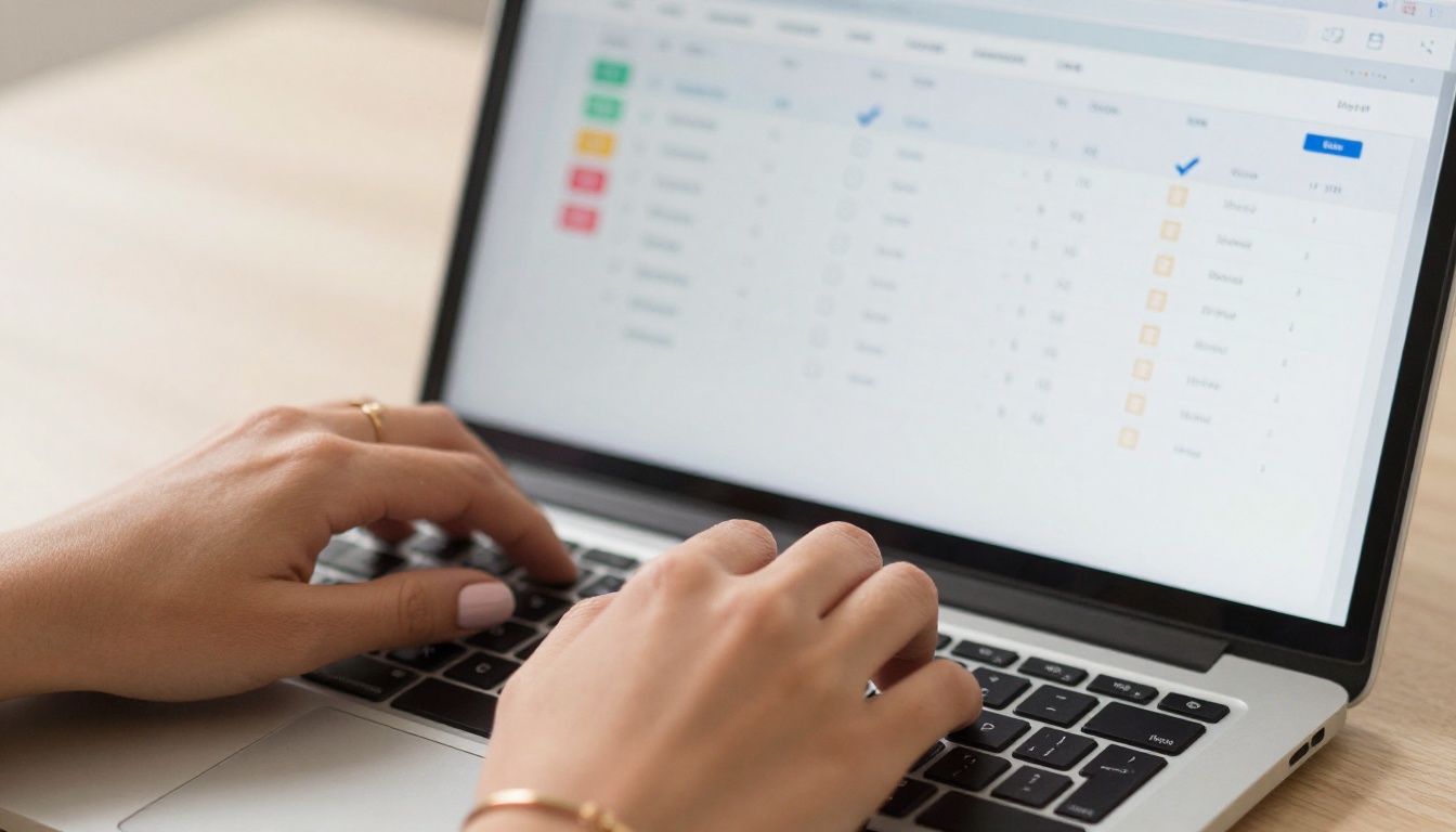 Woman's hands on a laptop trackpad reviewing a pricing comparison page Woman's hands on a laptop trackpad reviewing a pricing comparison page