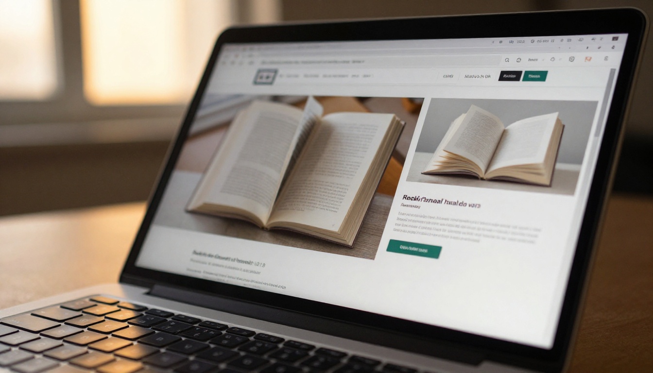 Laptop with embedded flipbook on website
