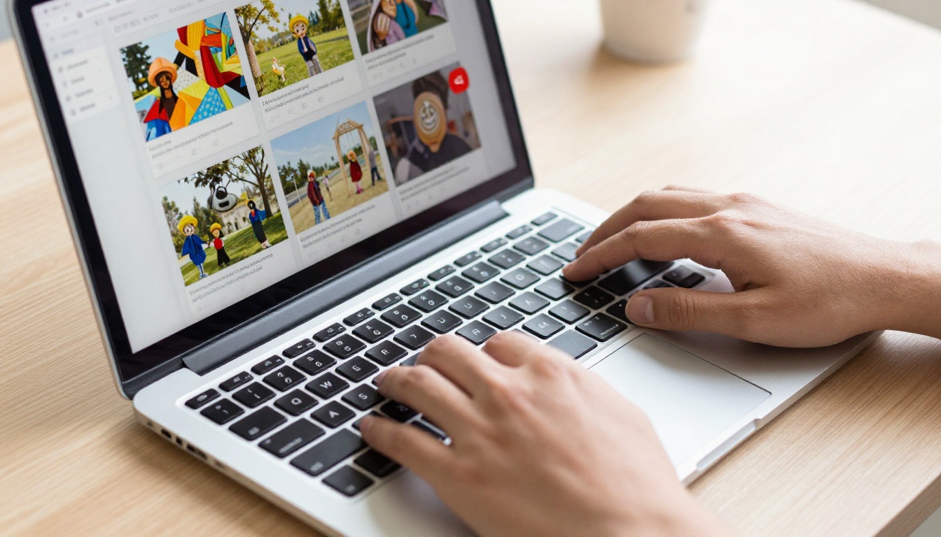 Canva design interface with share button highlighted on MacBook Canva design interface with share button highlighted on MacBook