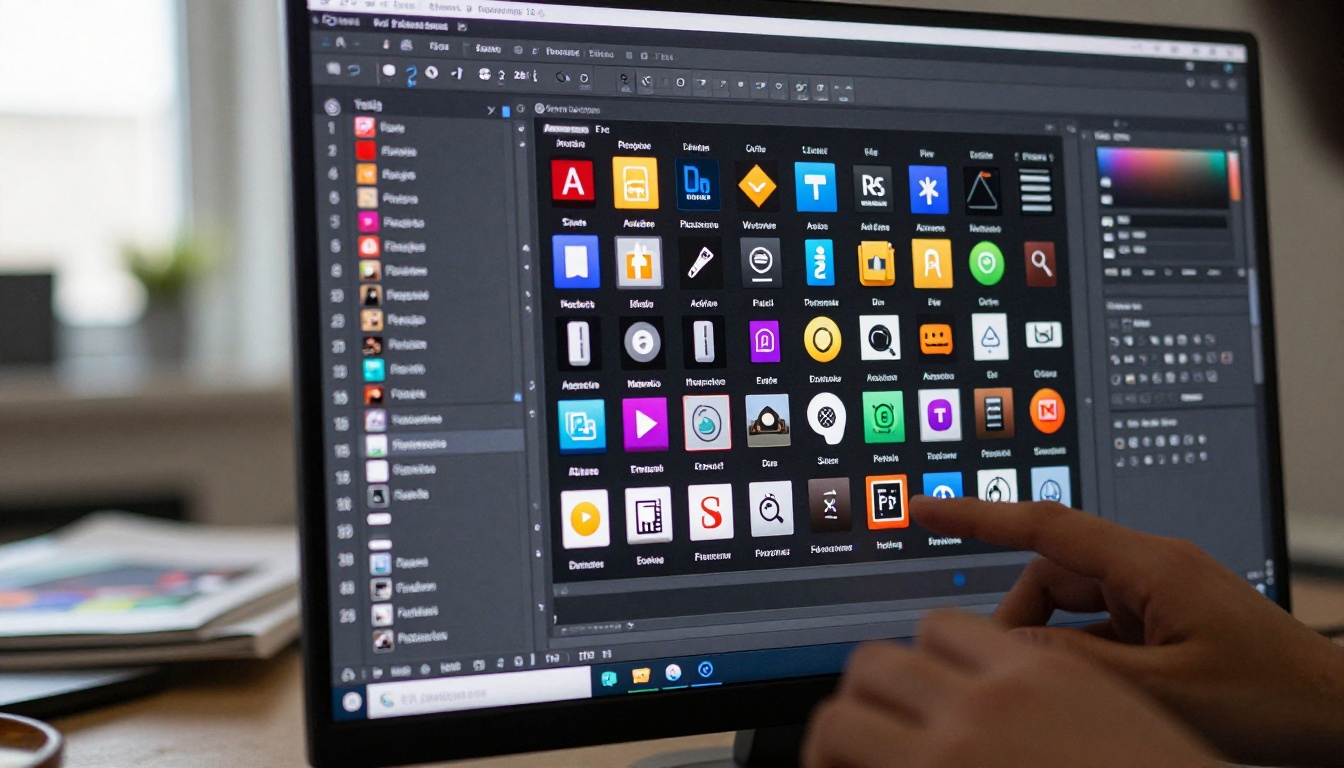 Photoshop layers panel showing organized PSD structure for flipbook export