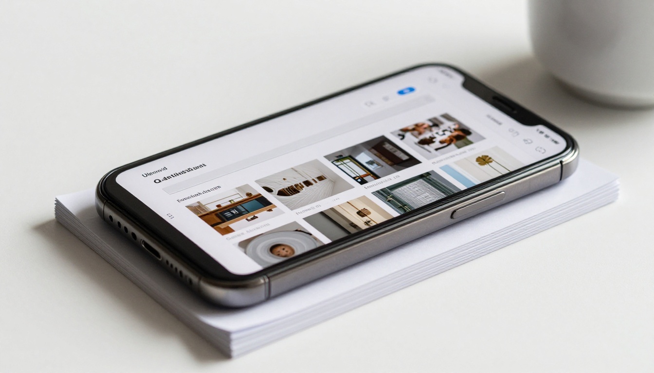 A smartphone propped against printed documents, screen showing a PDF being uploaded and converted into a digital flipbook with page thumbnails appearing in sequence