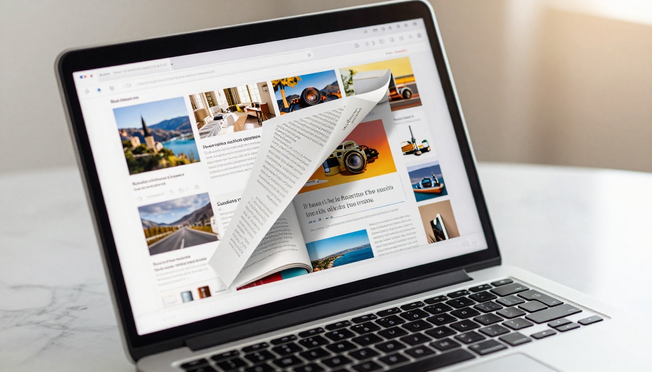 Interactive flipbook displayed in a browser window with realistic page-turning animation