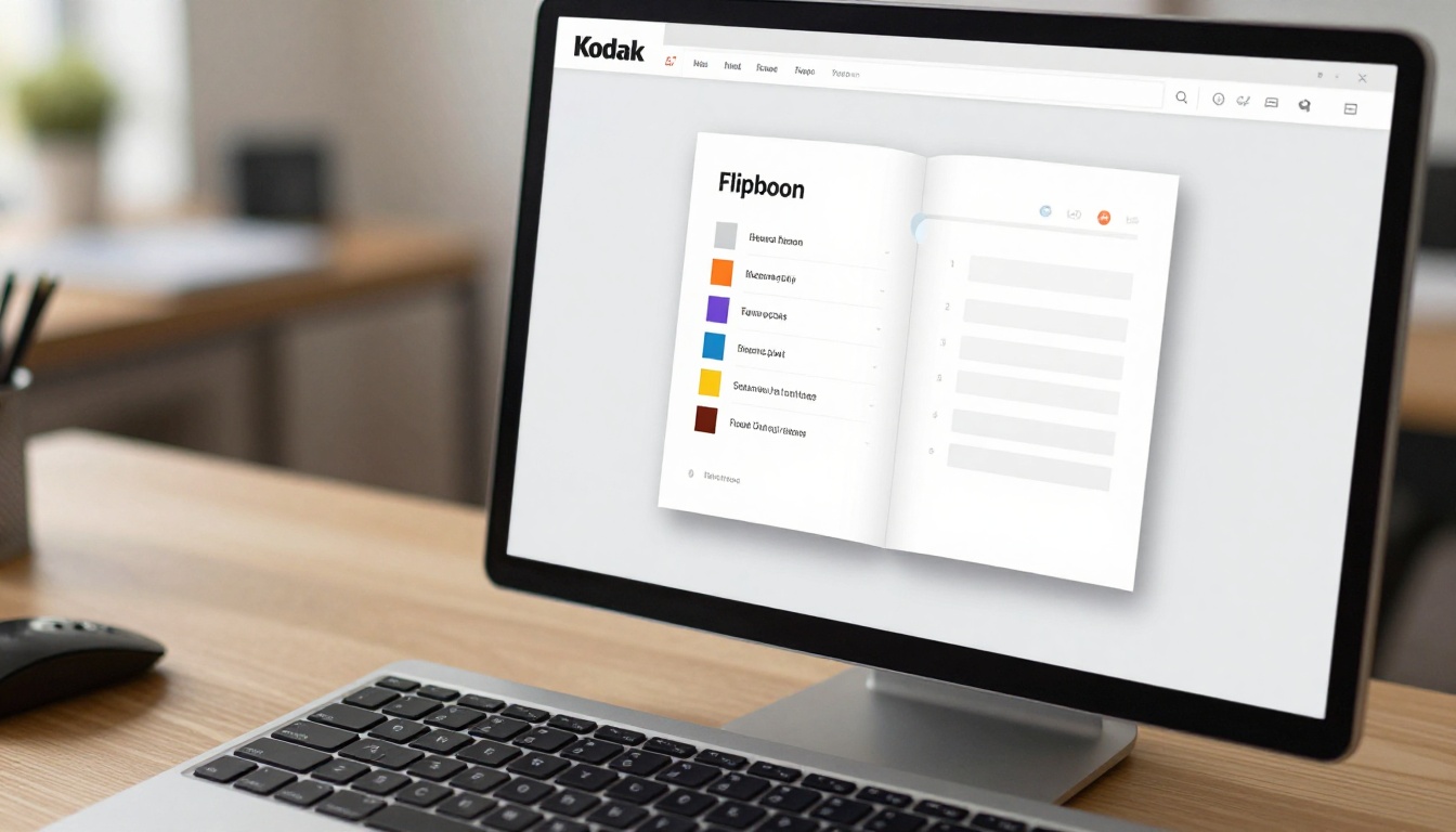 A screen showing the flipbook customization interface with color and branding options A screen showing the flipbook customization interface with color and branding options