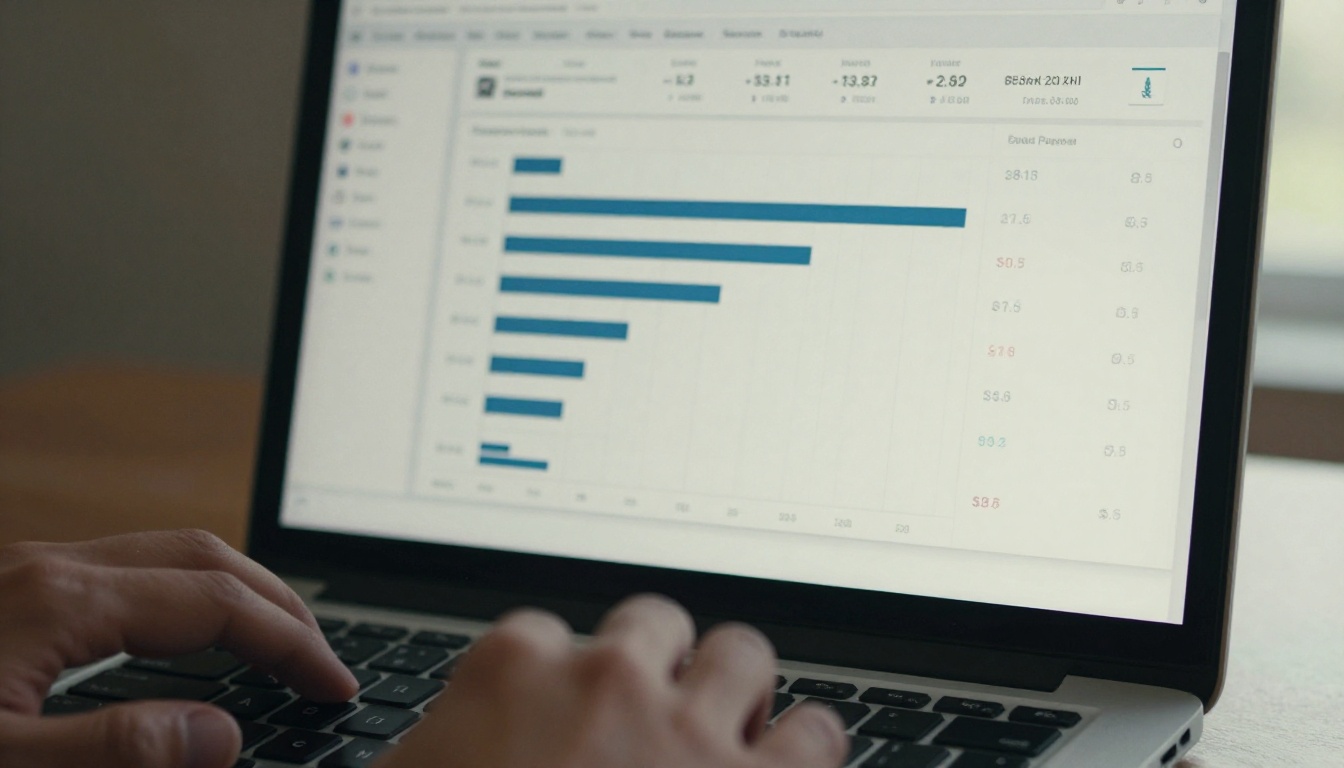 Analytics dashboard on laptop screen