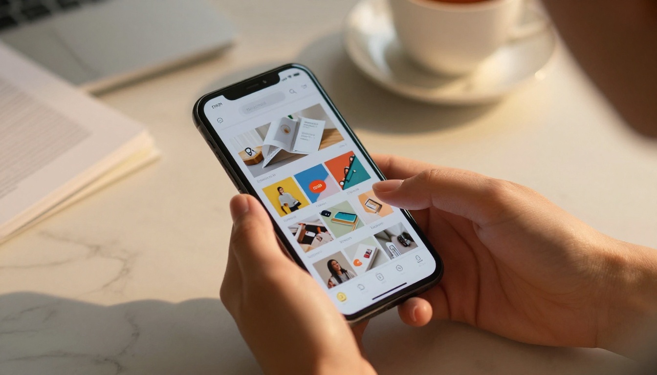 Interactive email on smartphone showing flipbook thumbnail