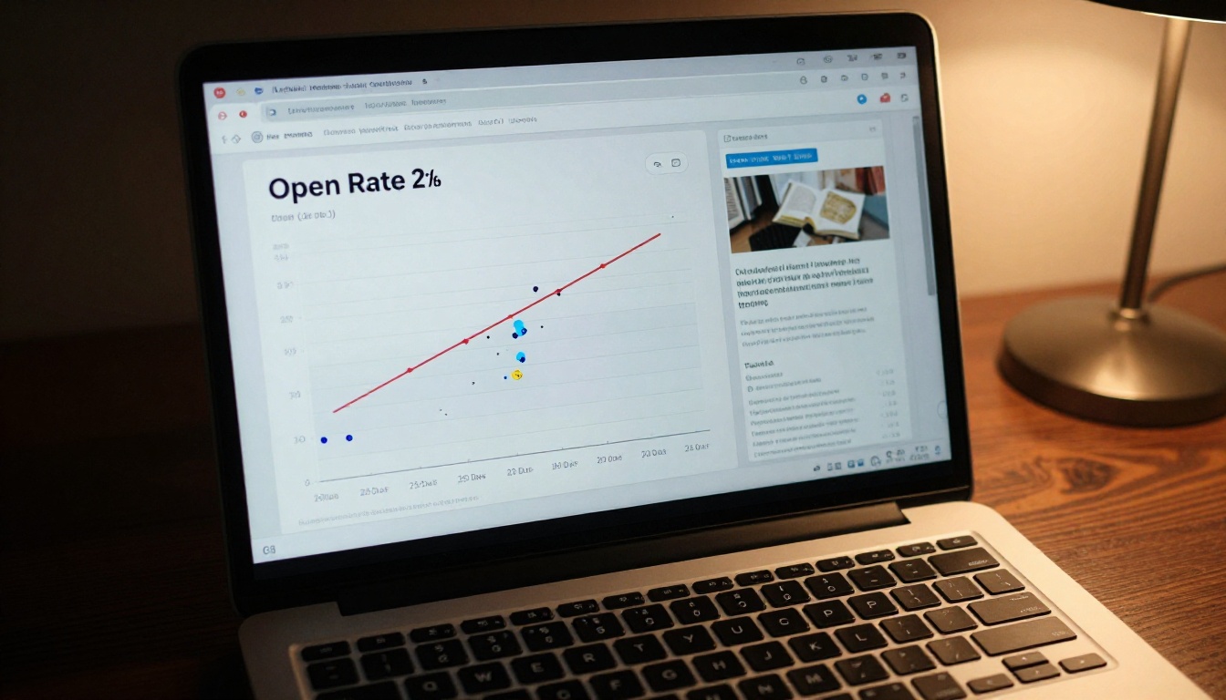 Email analytics dashboard showing click-through rate trends