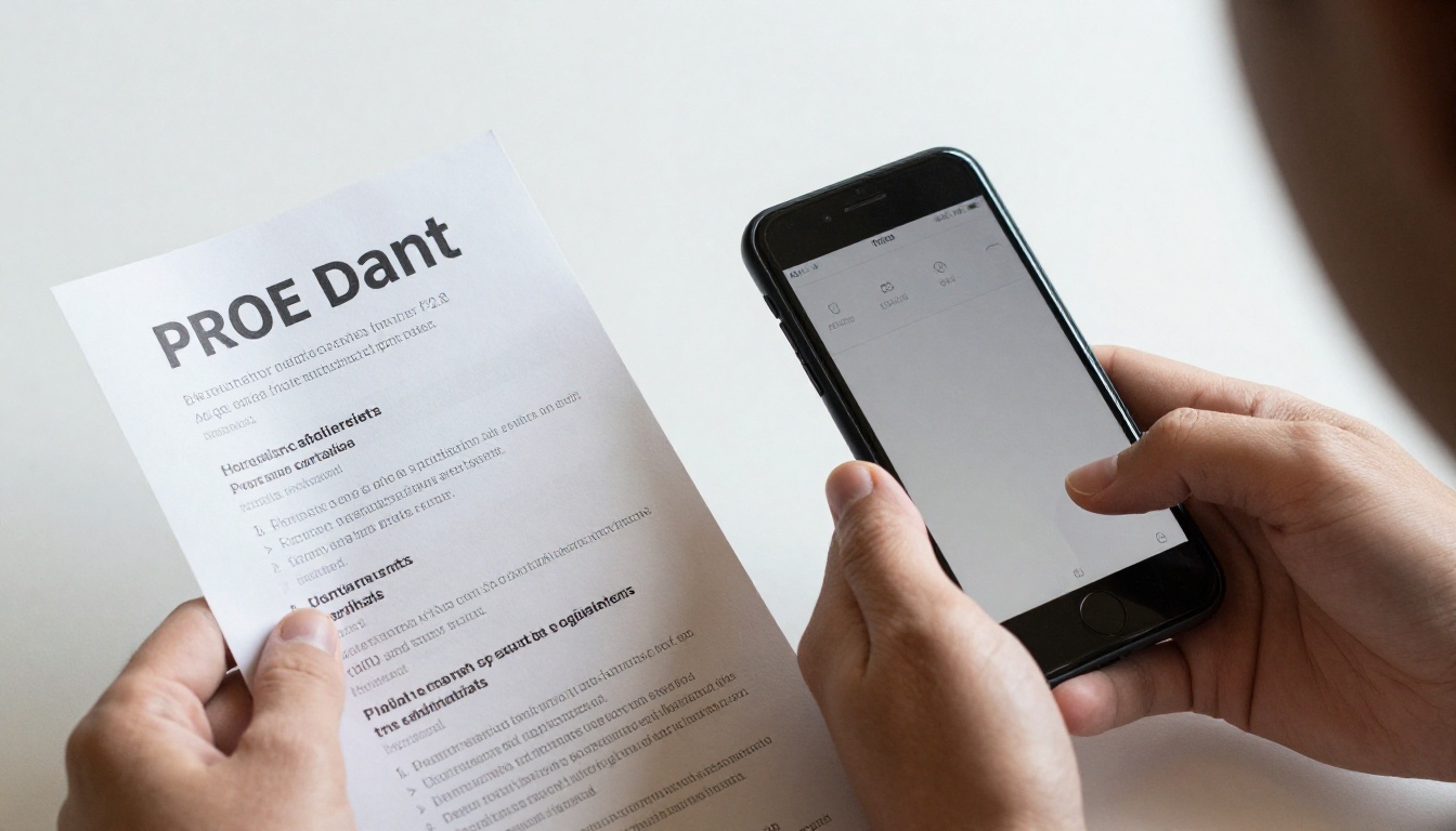 Hands holding printed program vs digital flipbook on smartphone