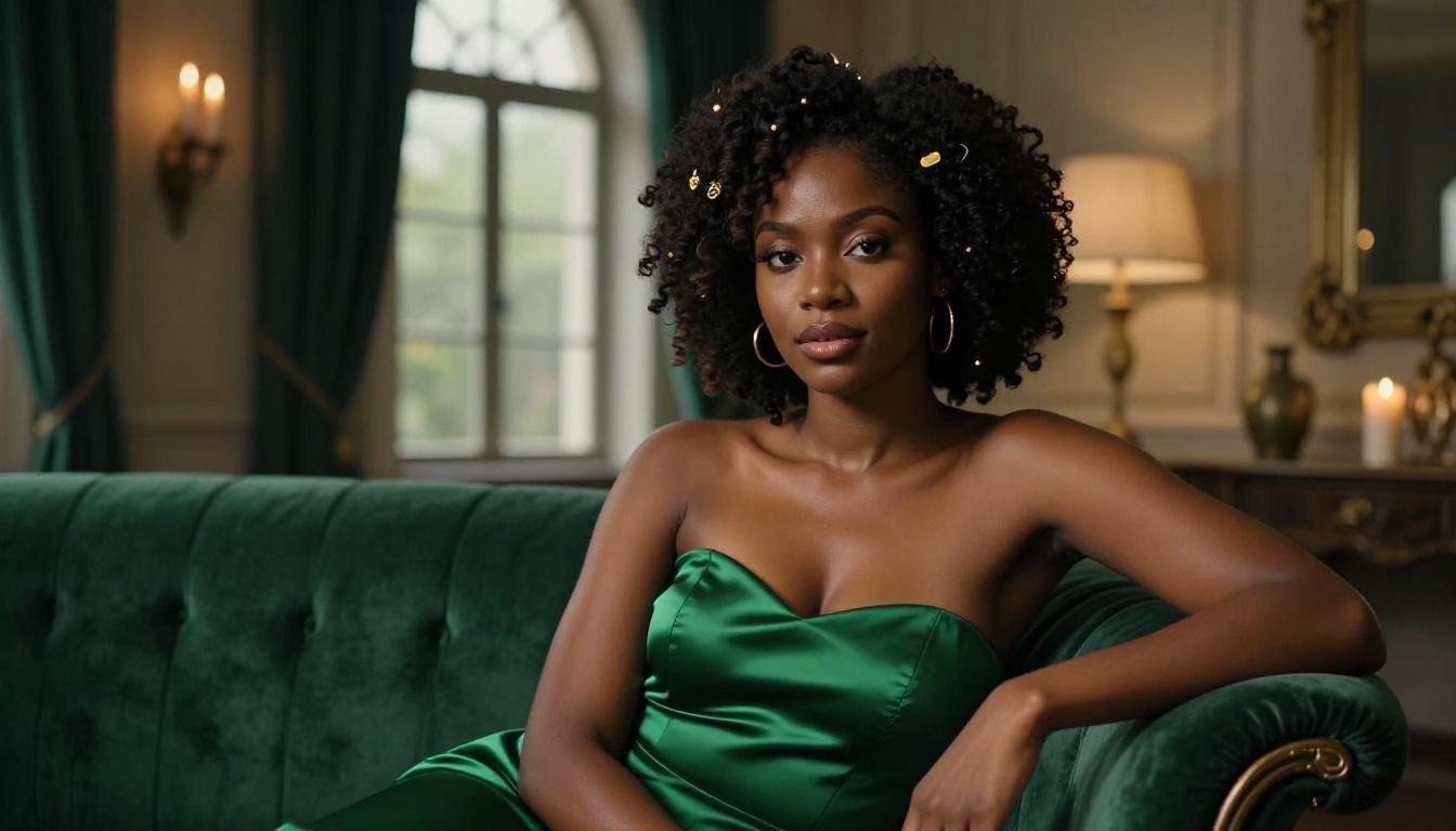A beautiful African woman with natural confidence, elegance, and warmth