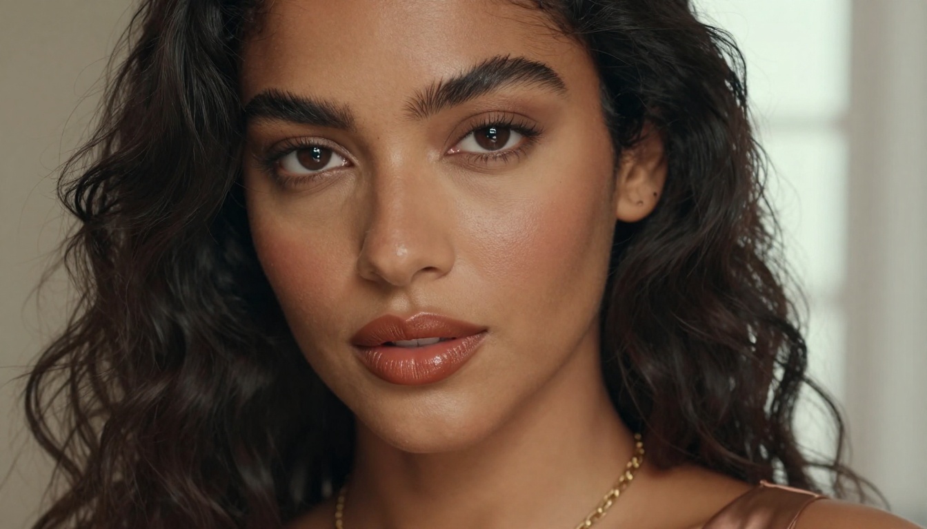 Latina AI companion close-up portrait beauty